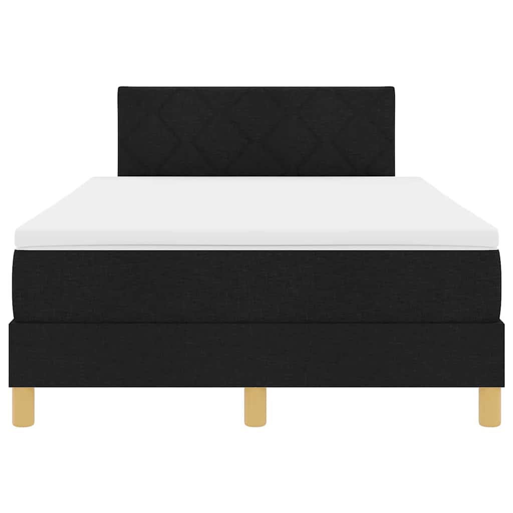 Boxspringbed met kussen met hoofdeinde Zwart 120 x 200 cm Stof is nu te koop bij PeponiXL, paradijselijk wonen!