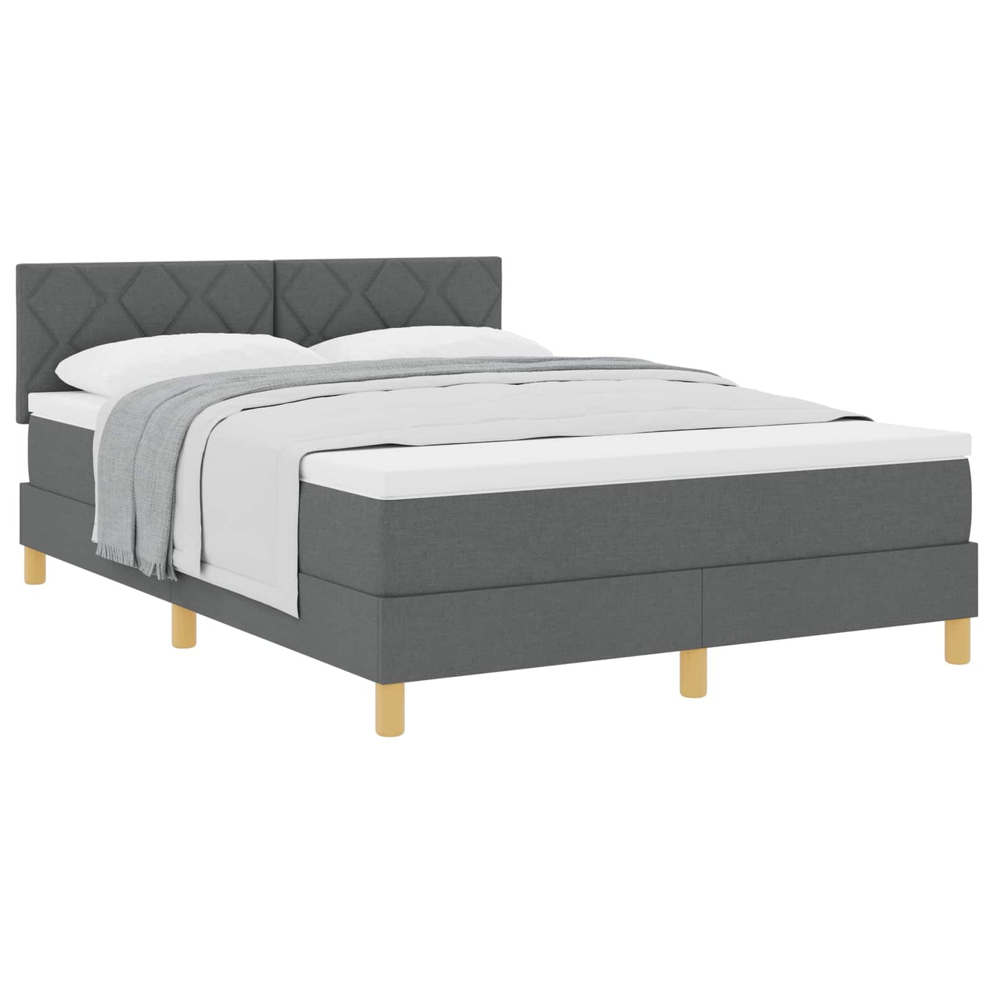 Boxspringbed met kussen Donkergrijs 160 x 200 cm Stof