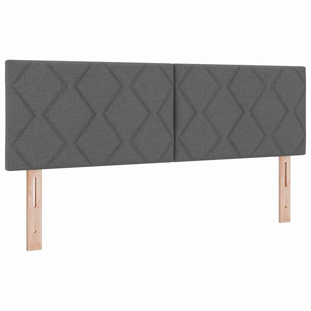 Boxspringbed met kussen Donkergrijs 160 x 200 cm Stof
