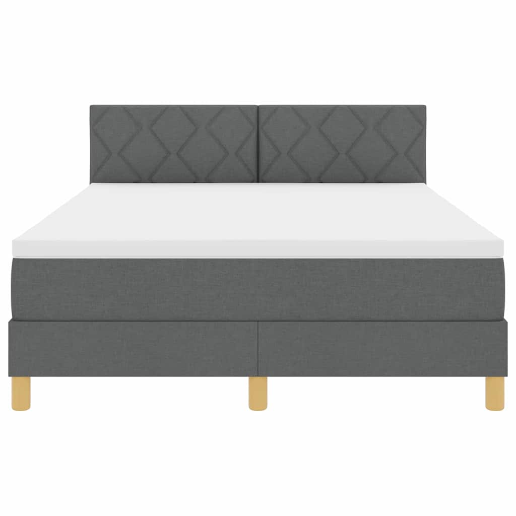 Boxspringbed met kussen Donkergrijs 160 x 200 cm Stof