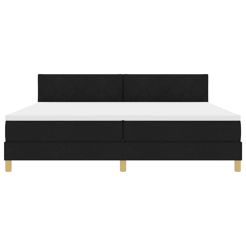 Boxspringbed met matras met hoofdeinde Zwart 200 x 200 cm Stof is nu te koop bij PeponiXL, paradijselijk wonen!