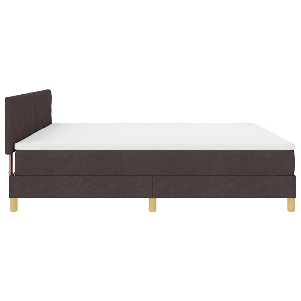 Boxspringbed met kussen Donkerbruin 200 x 200 cm Stof is nu te koop bij PeponiXL, paradijselijk wonen!