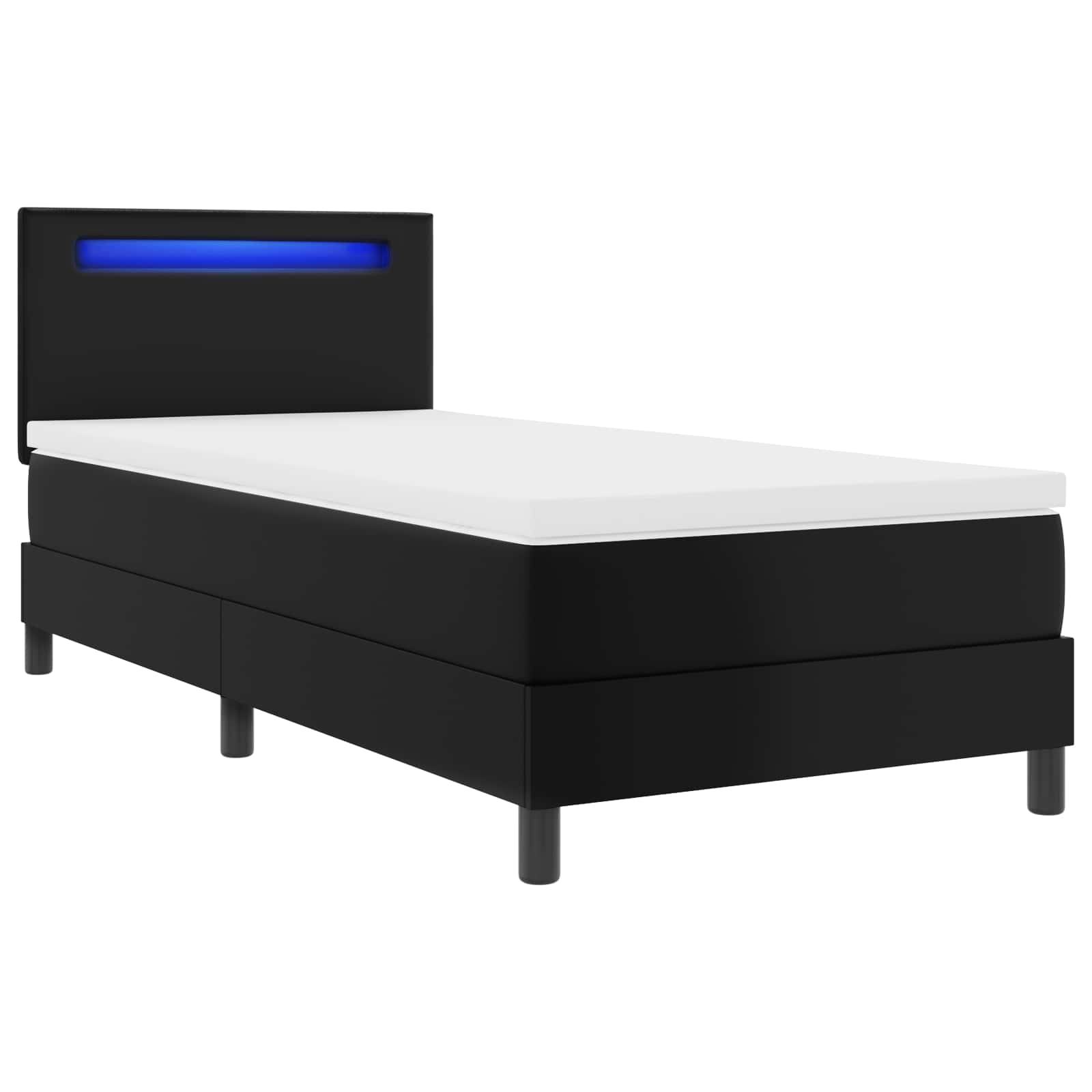 Boxspringbed met matras Zwart 90 x 190 cm Kunstleer is nu te koop bij PeponiXL, paradijselijk wonen!