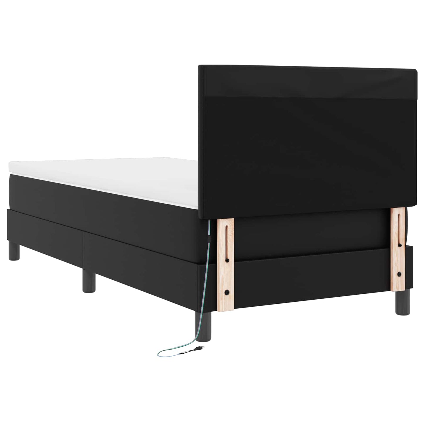 Boxspringbed met matras Zwart 90 x 190 cm Kunstleer is nu te koop bij PeponiXL, paradijselijk wonen!