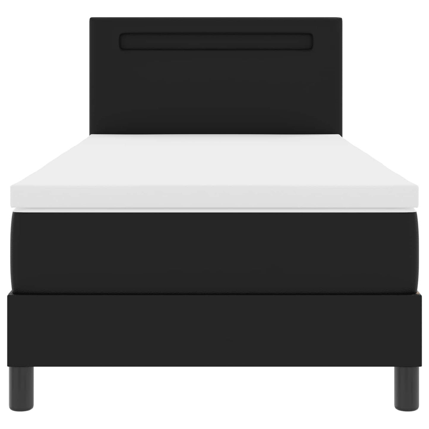Boxspringbed met matras Zwart 90 x 190 cm Kunstleer is nu te koop bij PeponiXL, paradijselijk wonen!