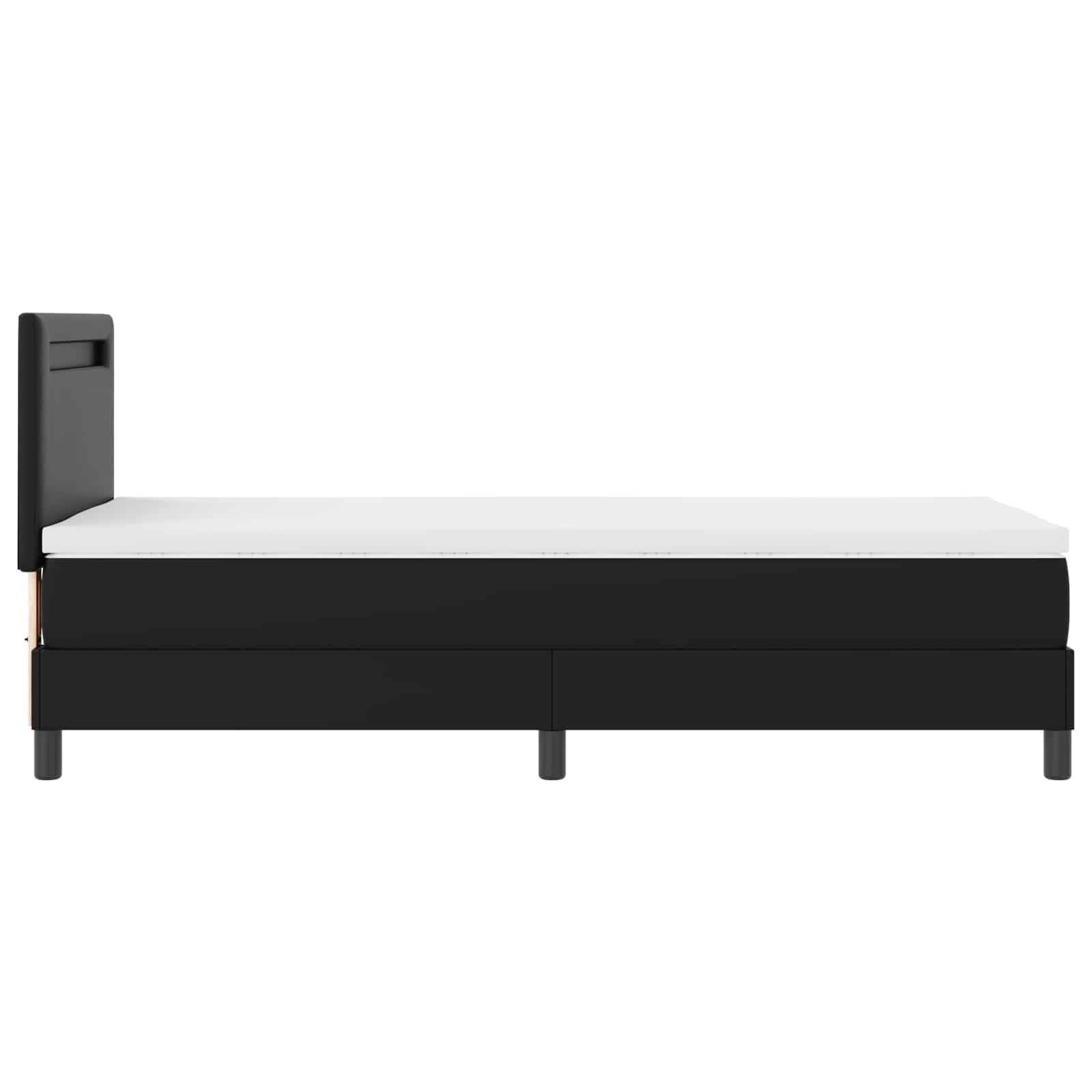Boxspringbed met matras Zwart 90 x 190 cm Kunstleer is nu te koop bij PeponiXL, paradijselijk wonen!