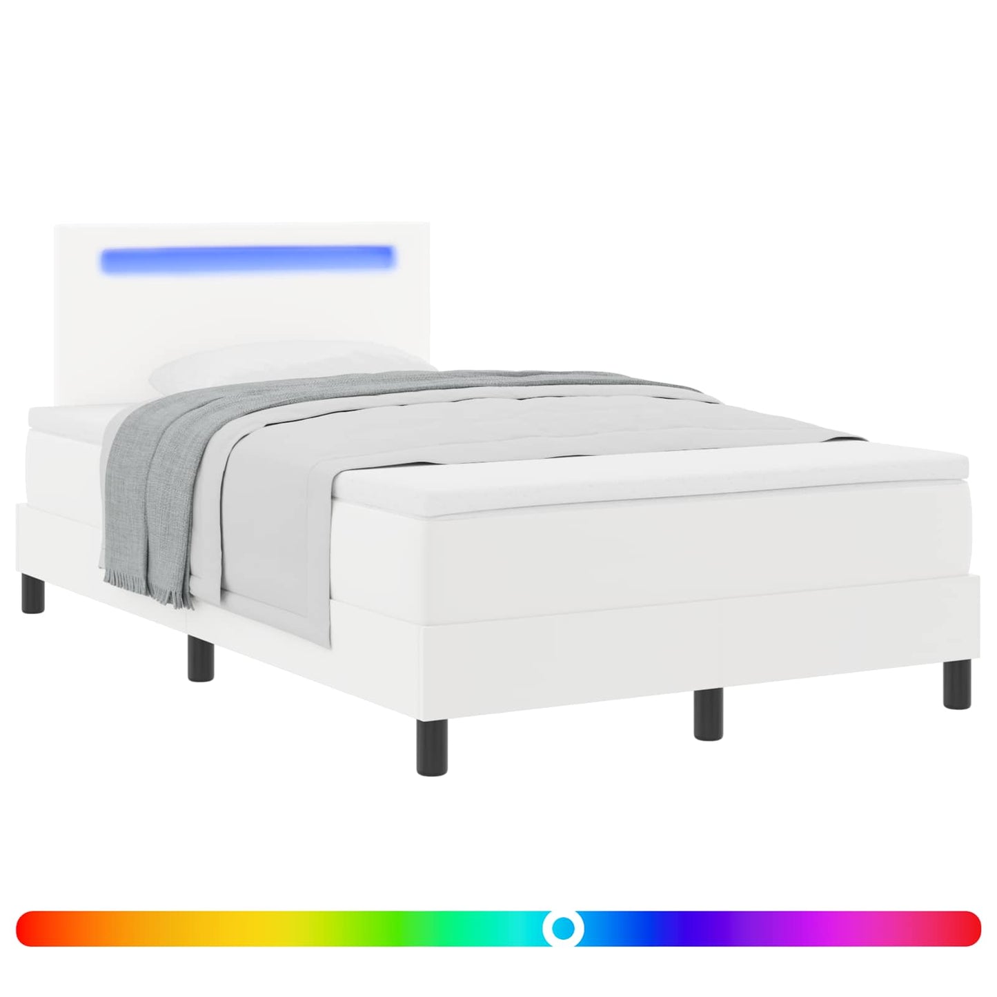 Boxspringbed met matras Wit 120 x 190 cm Kunstleer is nu te koop bij PeponiXL, paradijselijk wonen!