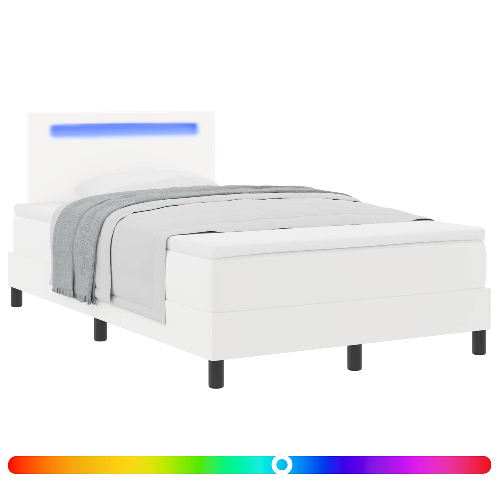 Boxspringbed met matras Wit 120 x 190 cm Kunstleer is nu te koop bij PeponiXL, paradijselijk wonen!