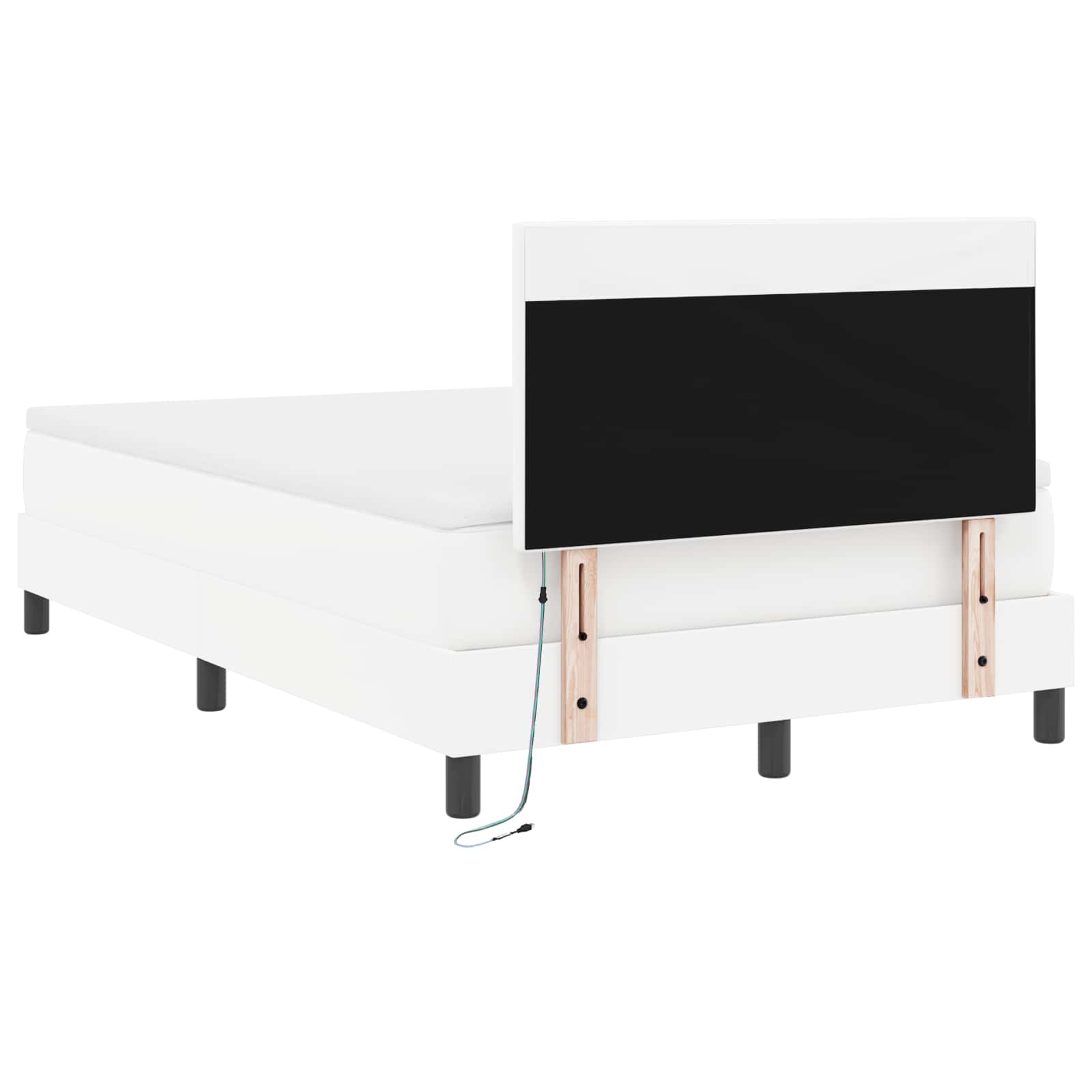 Boxspringbed met matras Wit 120 x 190 cm Kunstleer is nu te koop bij PeponiXL, paradijselijk wonen!