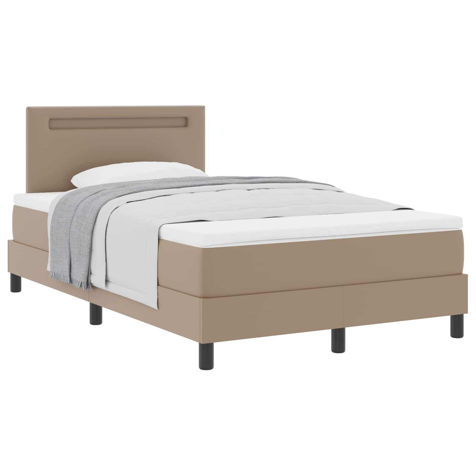 Boxspringbed met matras Cappuccino 120 x 190 cm Kunstleer is nu te koop bij PeponiXL, paradijselijk wonen!
