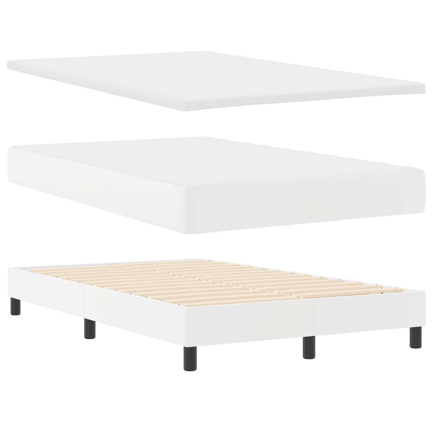 Boxspringbed met matras Wit 120 x 200 cm Kunstleer is nu te koop bij PeponiXL, paradijselijk wonen!