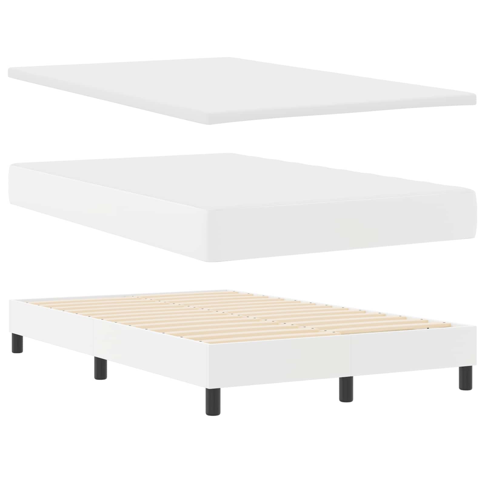 Boxspringbed met matras Wit 120 x 200 cm Kunstleer is nu te koop bij PeponiXL, paradijselijk wonen!