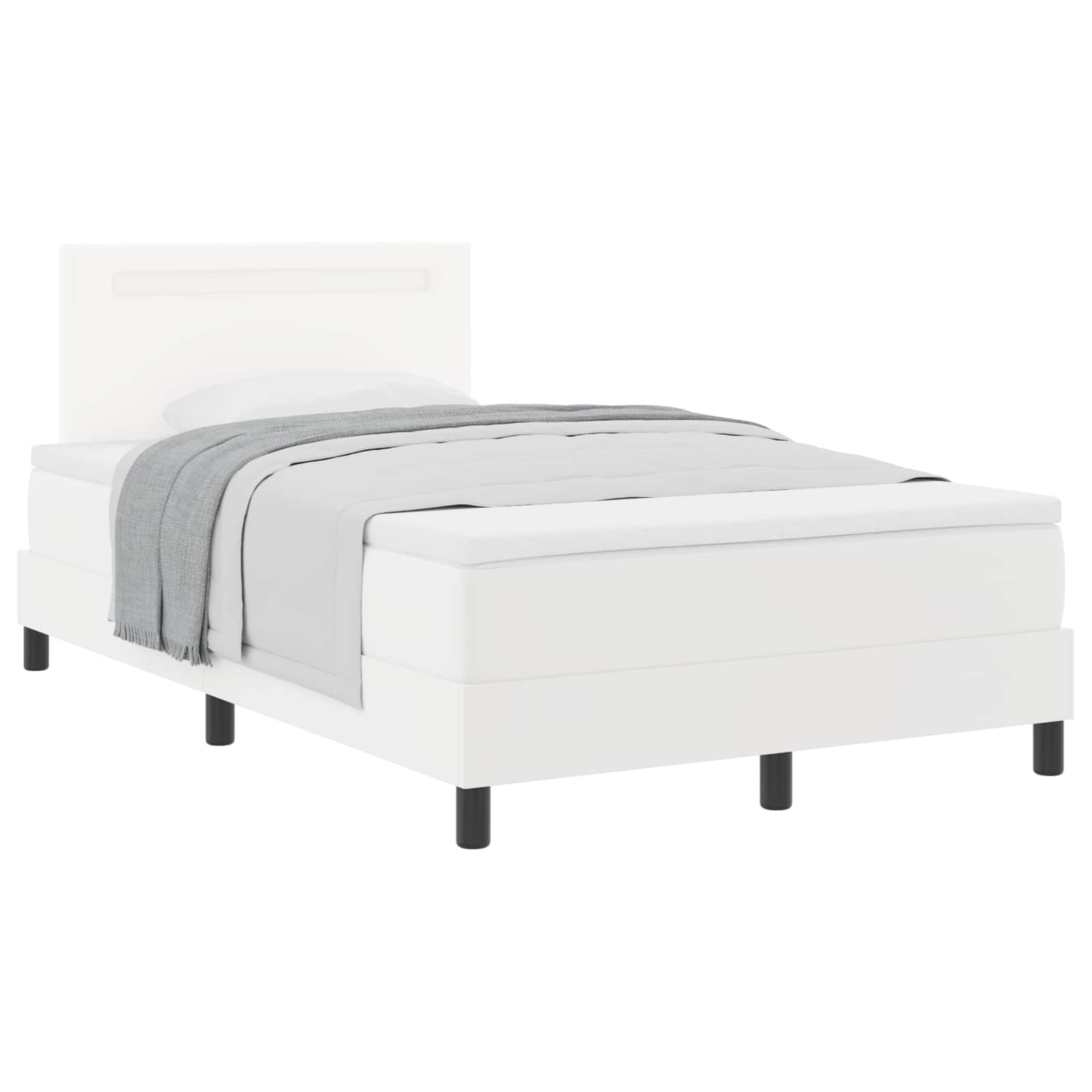 Boxspringbed met matras Wit 120 x 200 cm Kunstleer is nu te koop bij PeponiXL, paradijselijk wonen!