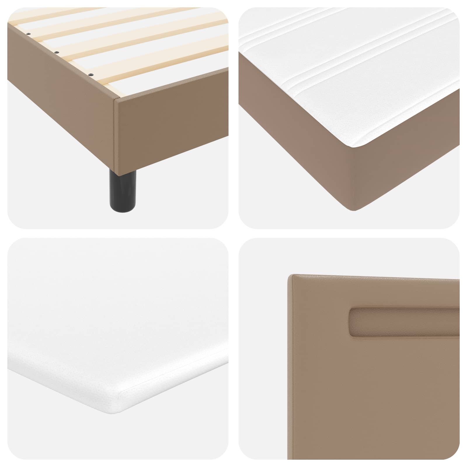 Boxspringbed met matras Cappuccino 120 x 200 cm Kunstleer is nu te koop bij PeponiXL, paradijselijk wonen!