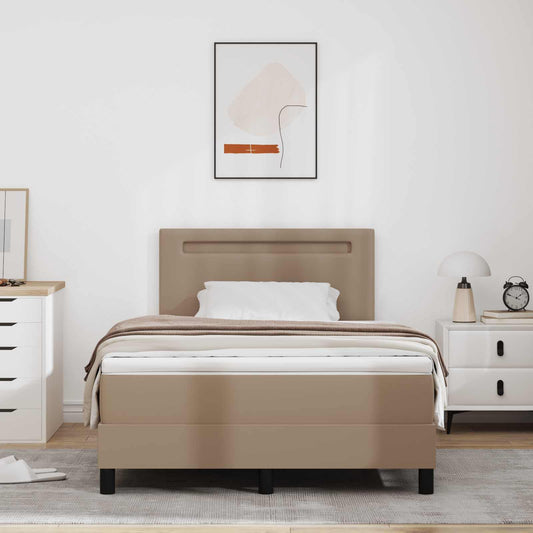 Boxspringbed met matras Cappuccino 120 x 200 cm Kunstleer is nu te koop bij PeponiXL, paradijselijk wonen!