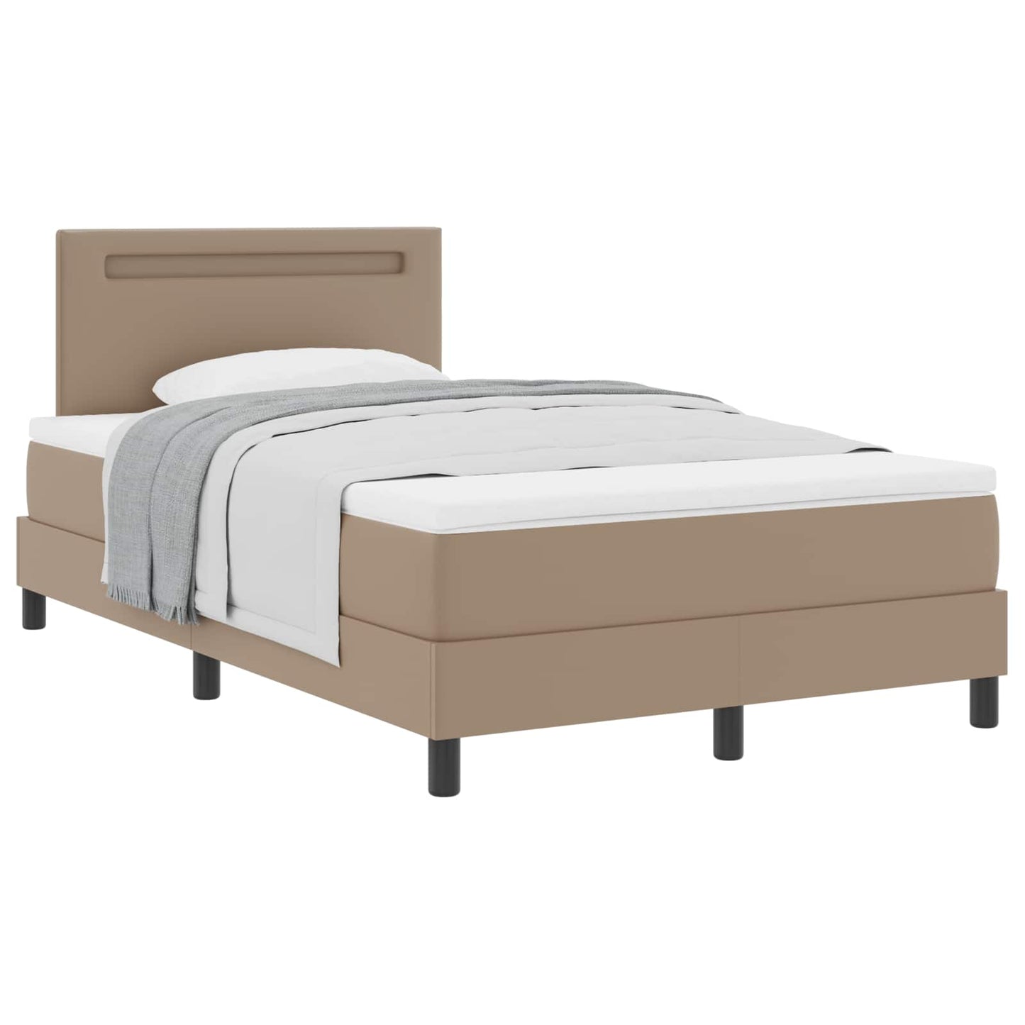Boxspringbed met matras Cappuccino 120 x 200 cm Kunstleer is nu te koop bij PeponiXL, paradijselijk wonen!