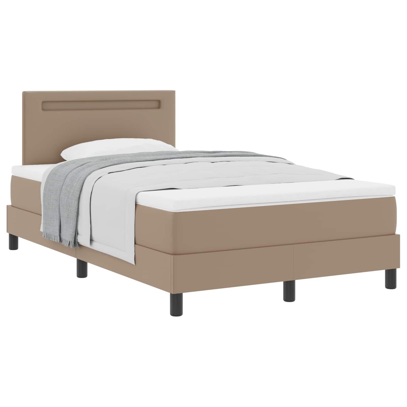 Boxspringbed met matras Cappuccino 120 x 200 cm Kunstleer is nu te koop bij PeponiXL, paradijselijk wonen!