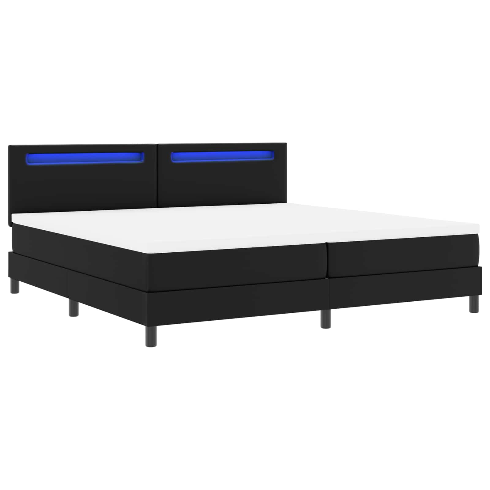 Boxspringbed met matras met LED Zwart 200 x 200 cm Kunstleer is nu te koop bij PeponiXL, paradijselijk wonen!
