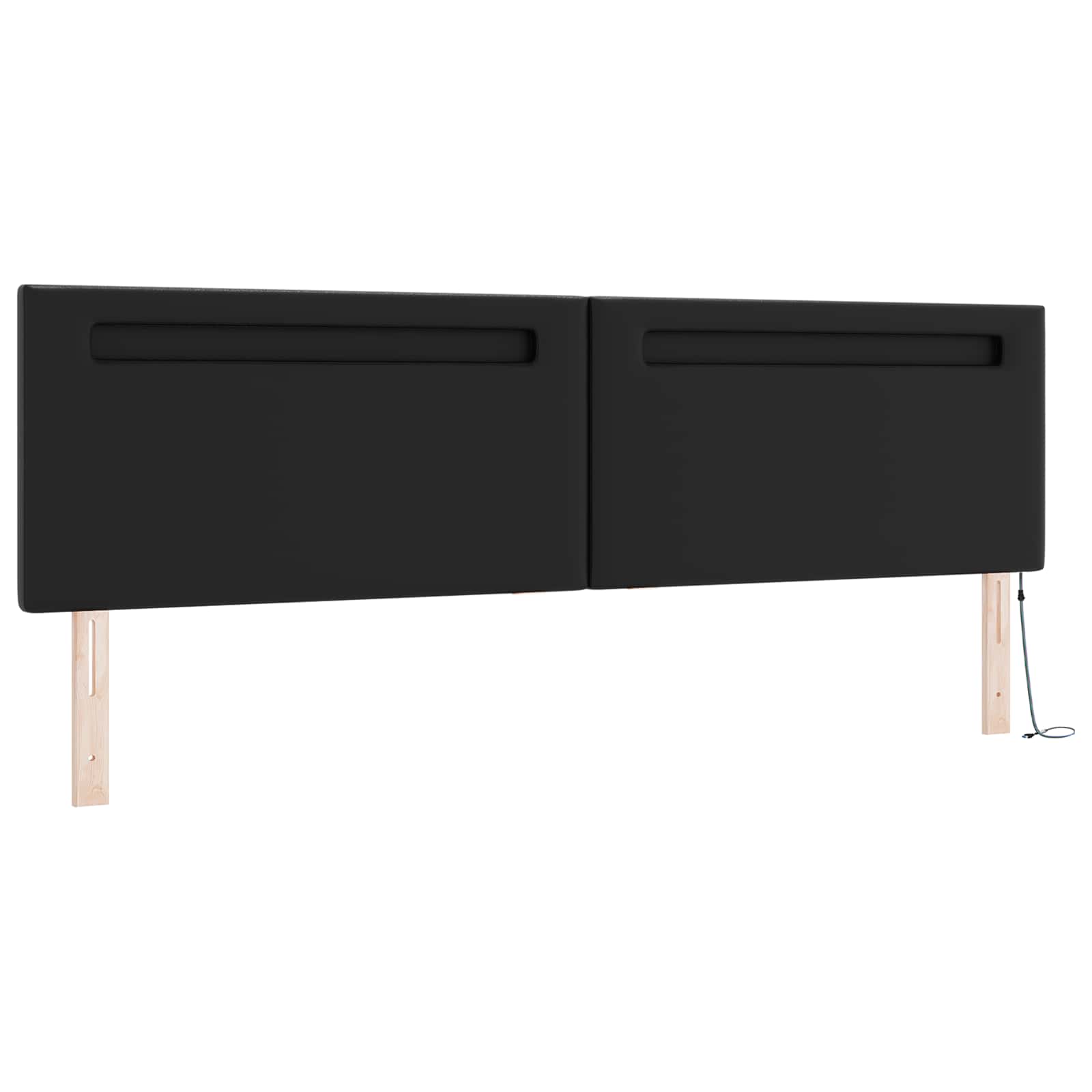 Boxspringbed met matras met LED Zwart 200 x 200 cm Kunstleer is nu te koop bij PeponiXL, paradijselijk wonen!