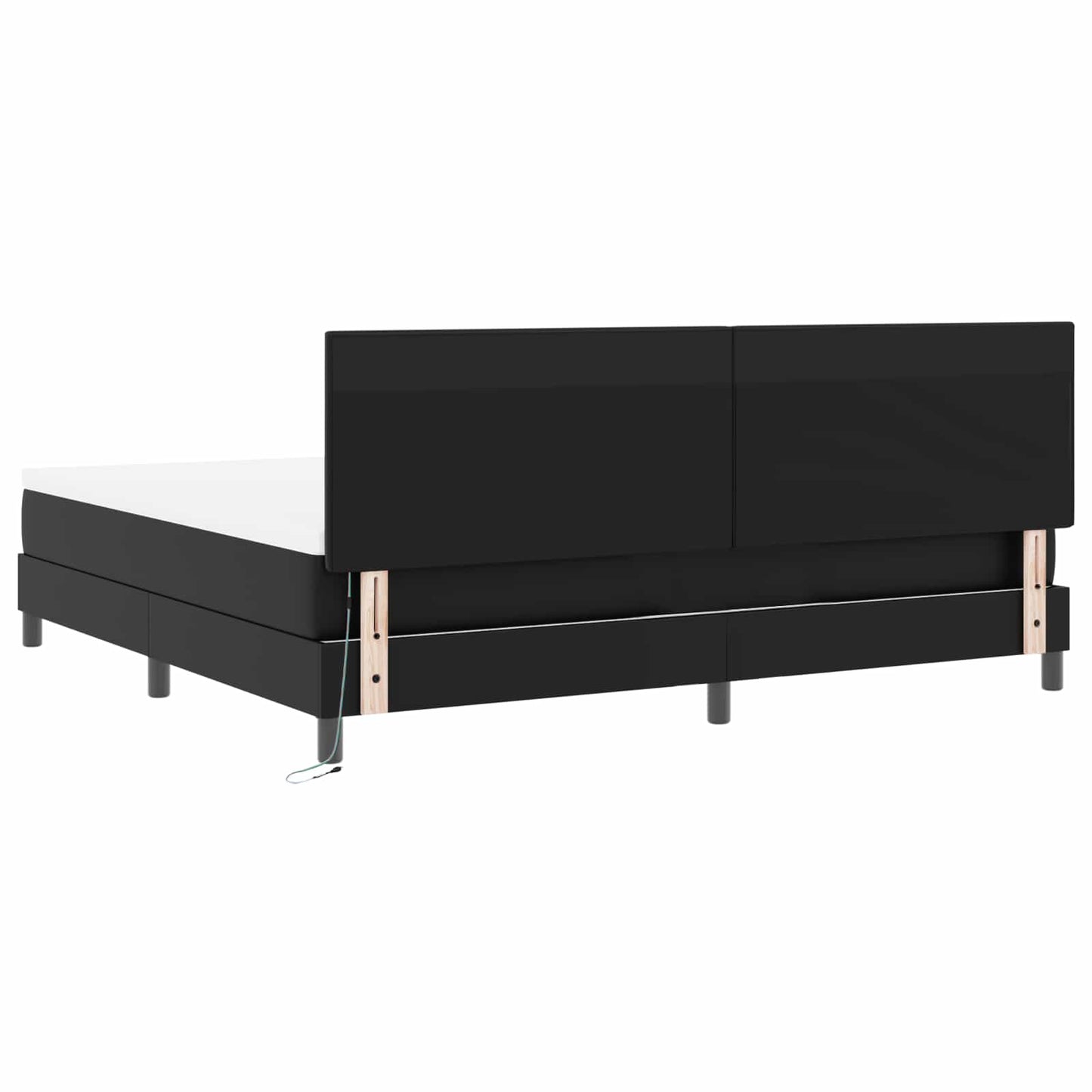 Boxspringbed met matras met LED Zwart 200 x 200 cm Kunstleer is nu te koop bij PeponiXL, paradijselijk wonen!