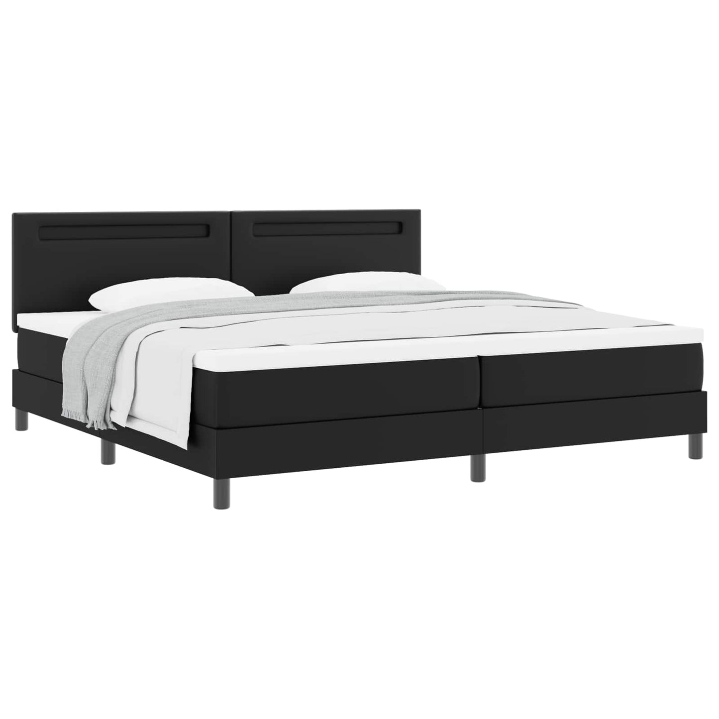 Boxspringbed met matras met LED Zwart 200 x 200 cm Kunstleer is nu te koop bij PeponiXL, paradijselijk wonen!