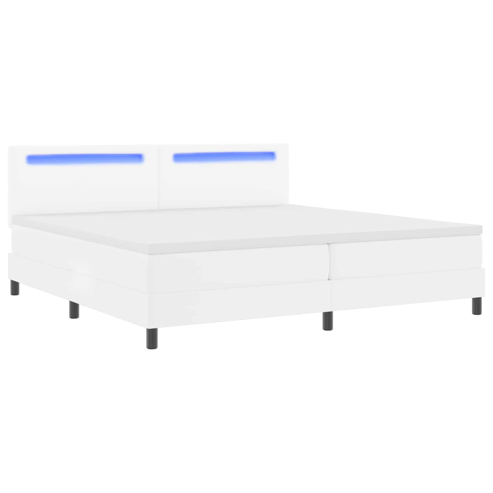Boxspringbed met matras met LED Wit 200 x 200 cm Kunstleer is nu te koop bij PeponiXL, paradijselijk wonen!