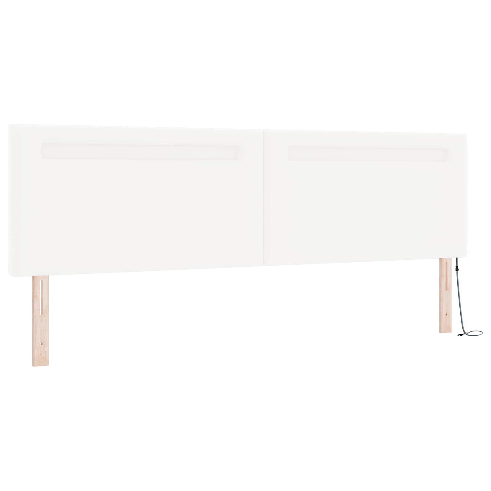 Boxspringbed met matras met LED Wit 200 x 200 cm Kunstleer is nu te koop bij PeponiXL, paradijselijk wonen!