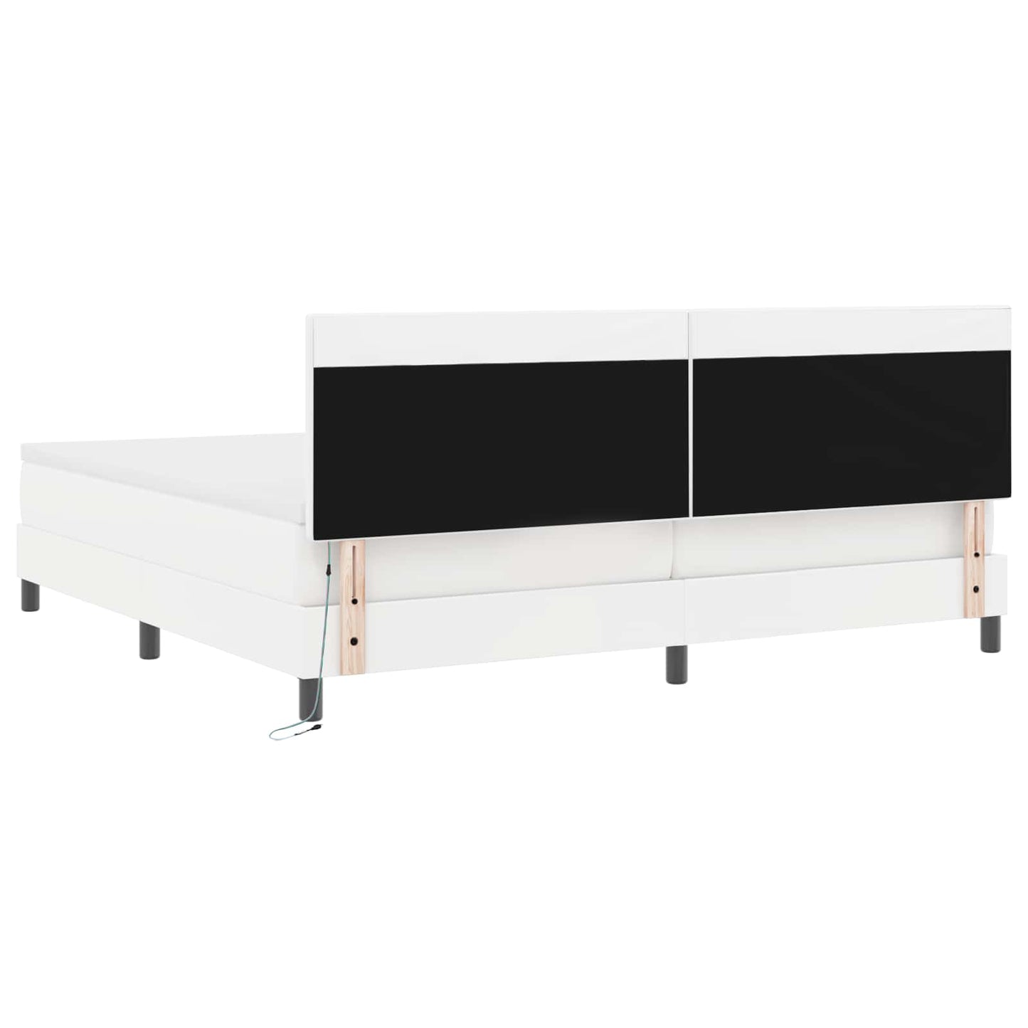 Boxspringbed met matras met LED Wit 200 x 200 cm Kunstleer is nu te koop bij PeponiXL, paradijselijk wonen!