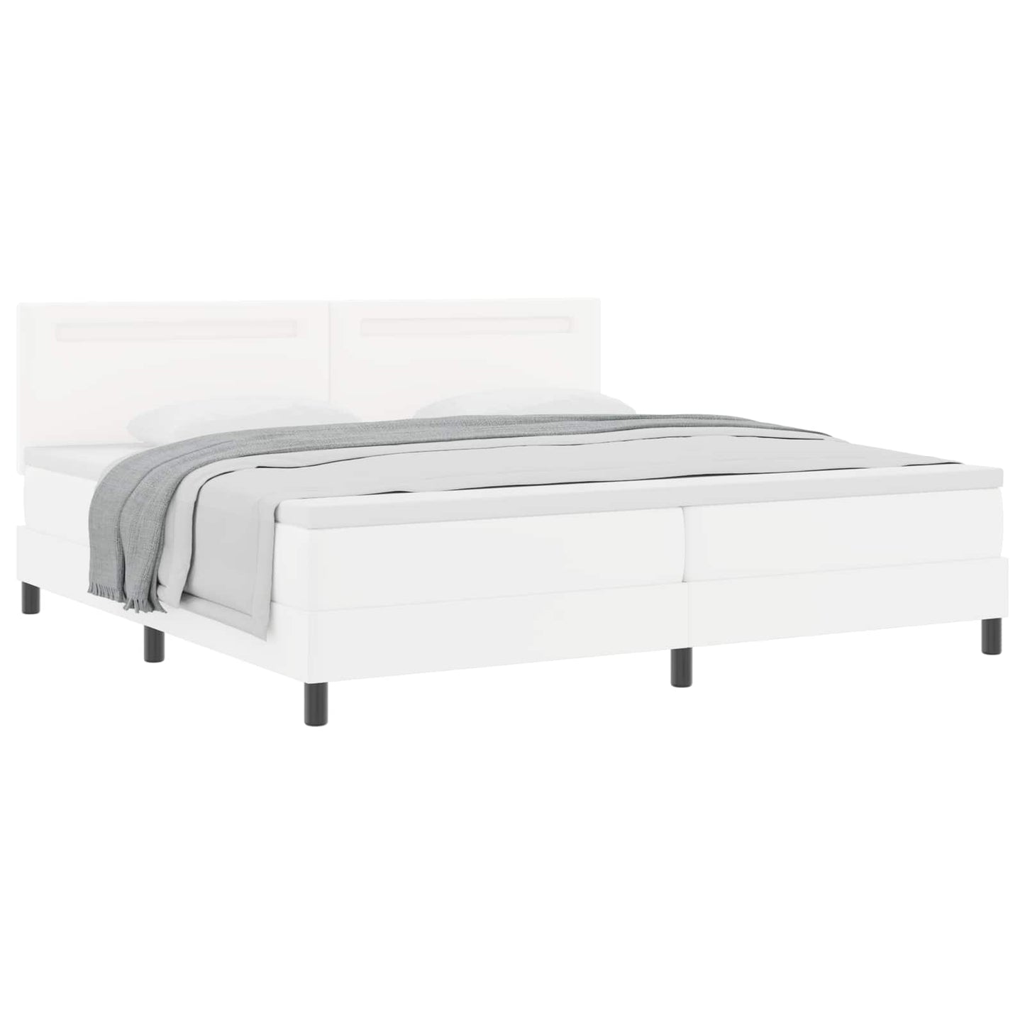 Boxspringbed met matras met LED Wit 200 x 200 cm Kunstleer is nu te koop bij PeponiXL, paradijselijk wonen!
