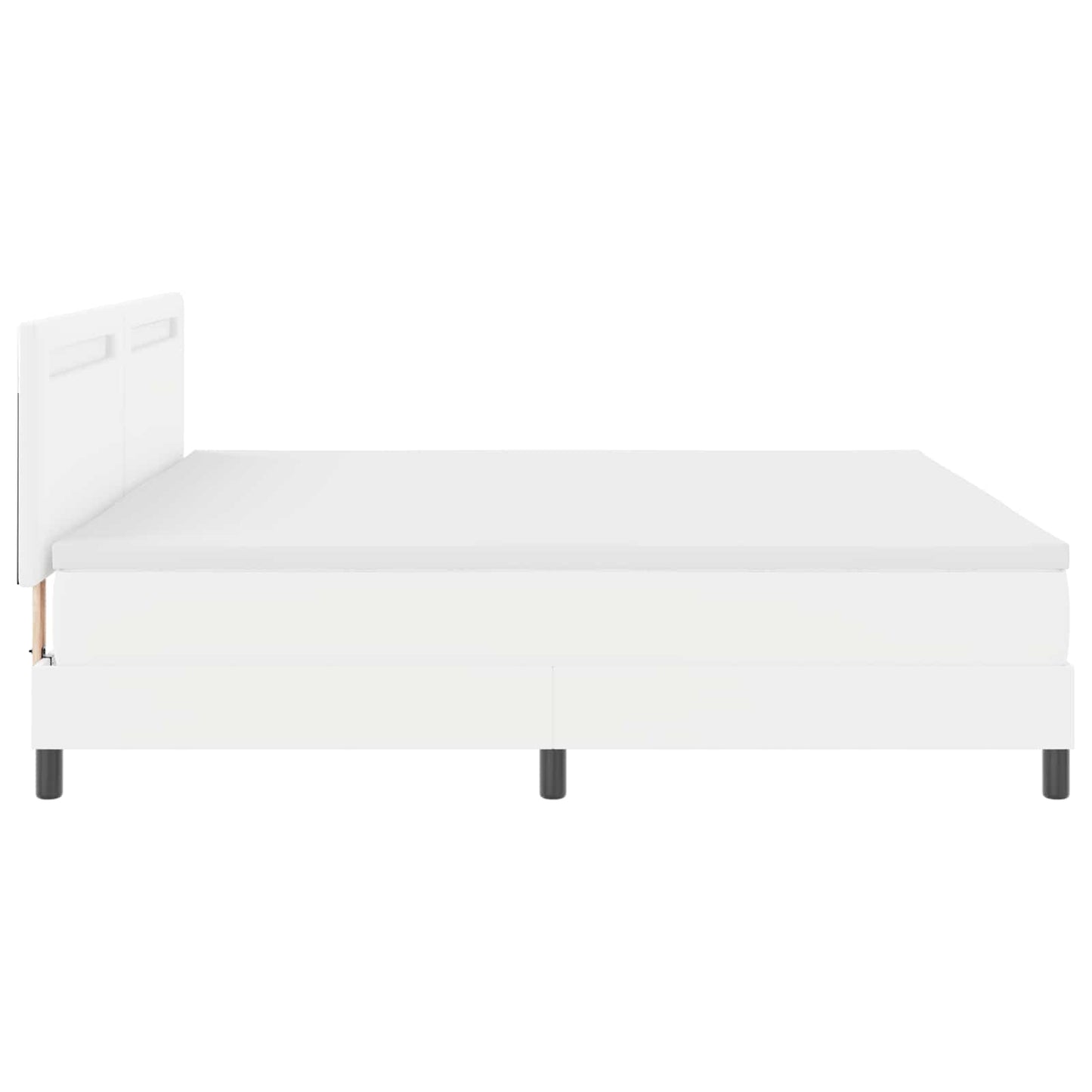 Boxspringbed met matras met LED Wit 200 x 200 cm Kunstleer is nu te koop bij PeponiXL, paradijselijk wonen!