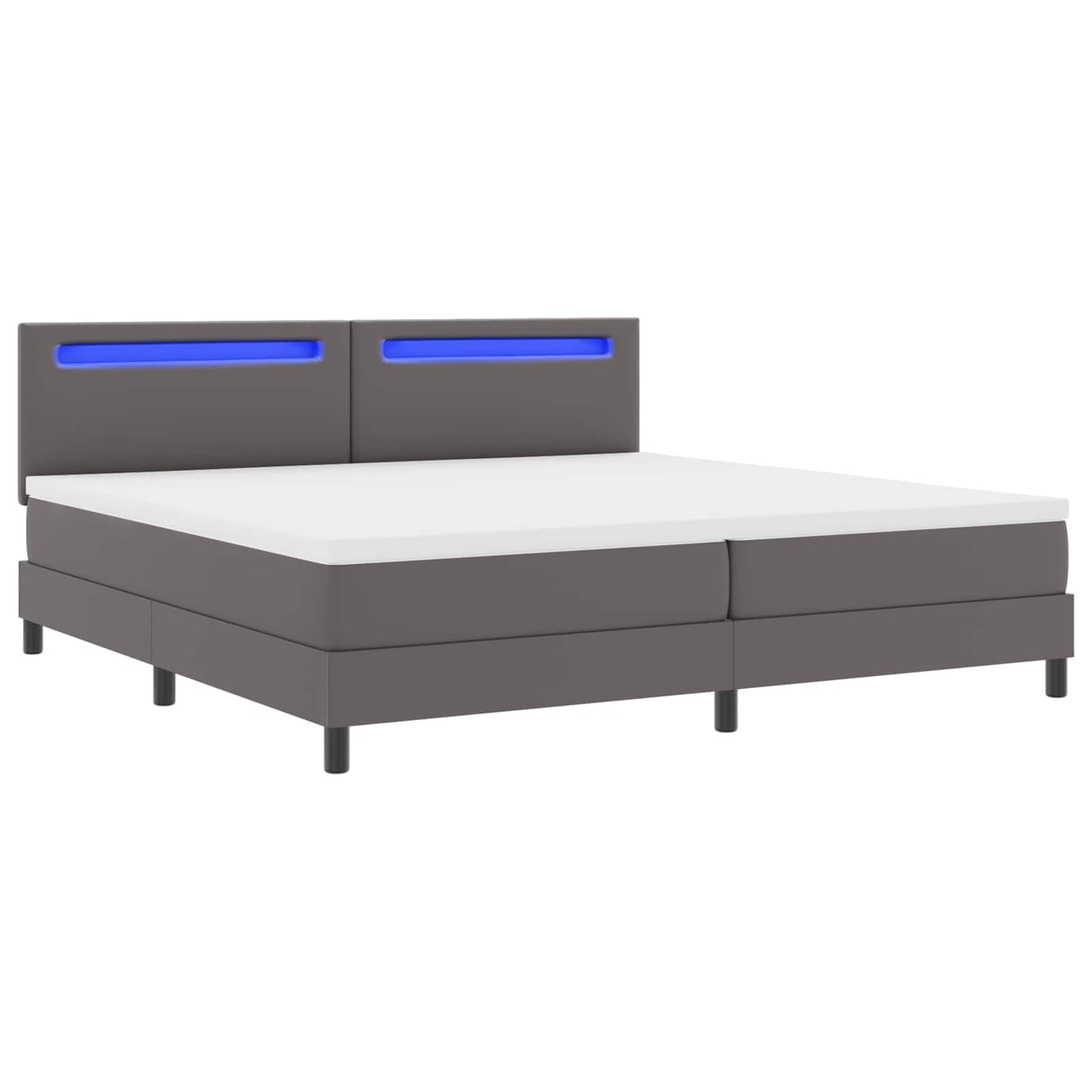 Boxspringbed met matras Grijs 200 x 200 cm Kunstleer is nu te koop bij PeponiXL, paradijselijk wonen!
