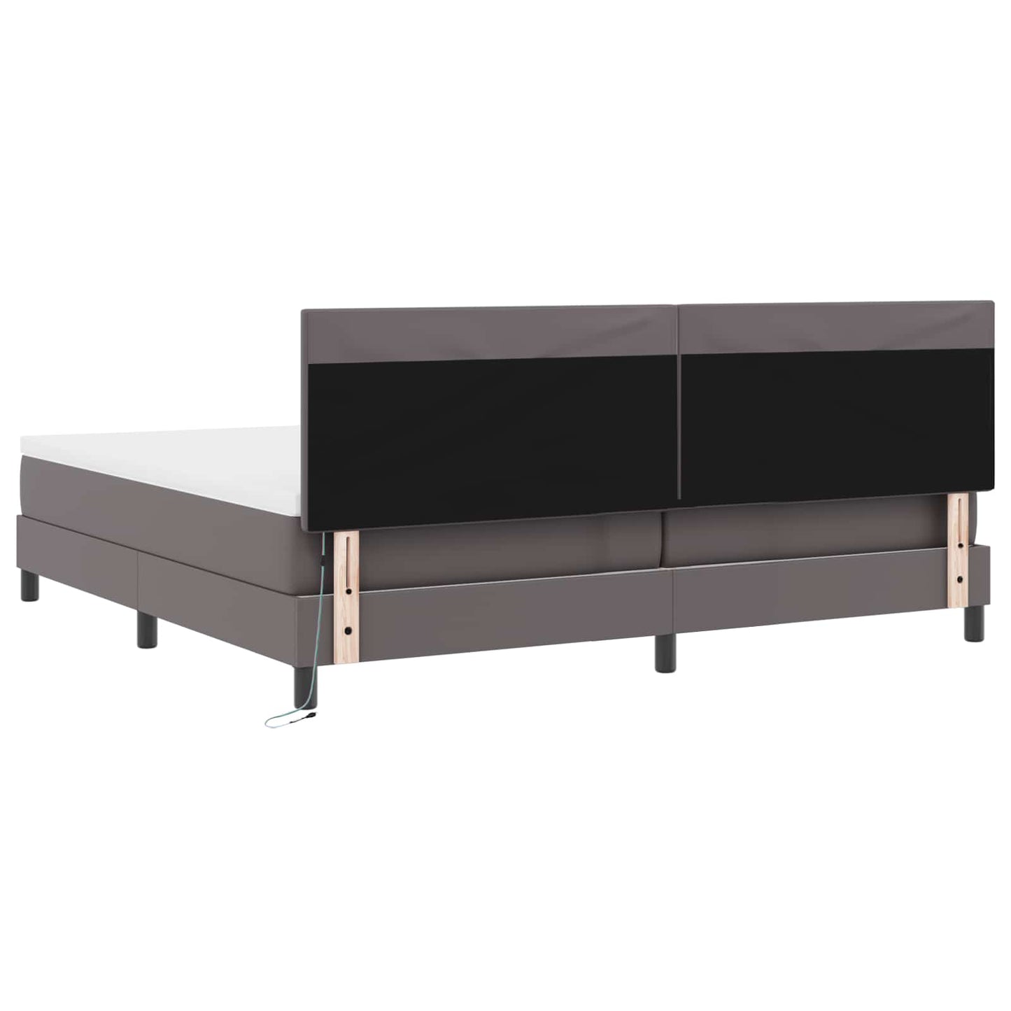 Boxspringbed met matras Grijs 200 x 200 cm Kunstleer is nu te koop bij PeponiXL, paradijselijk wonen!