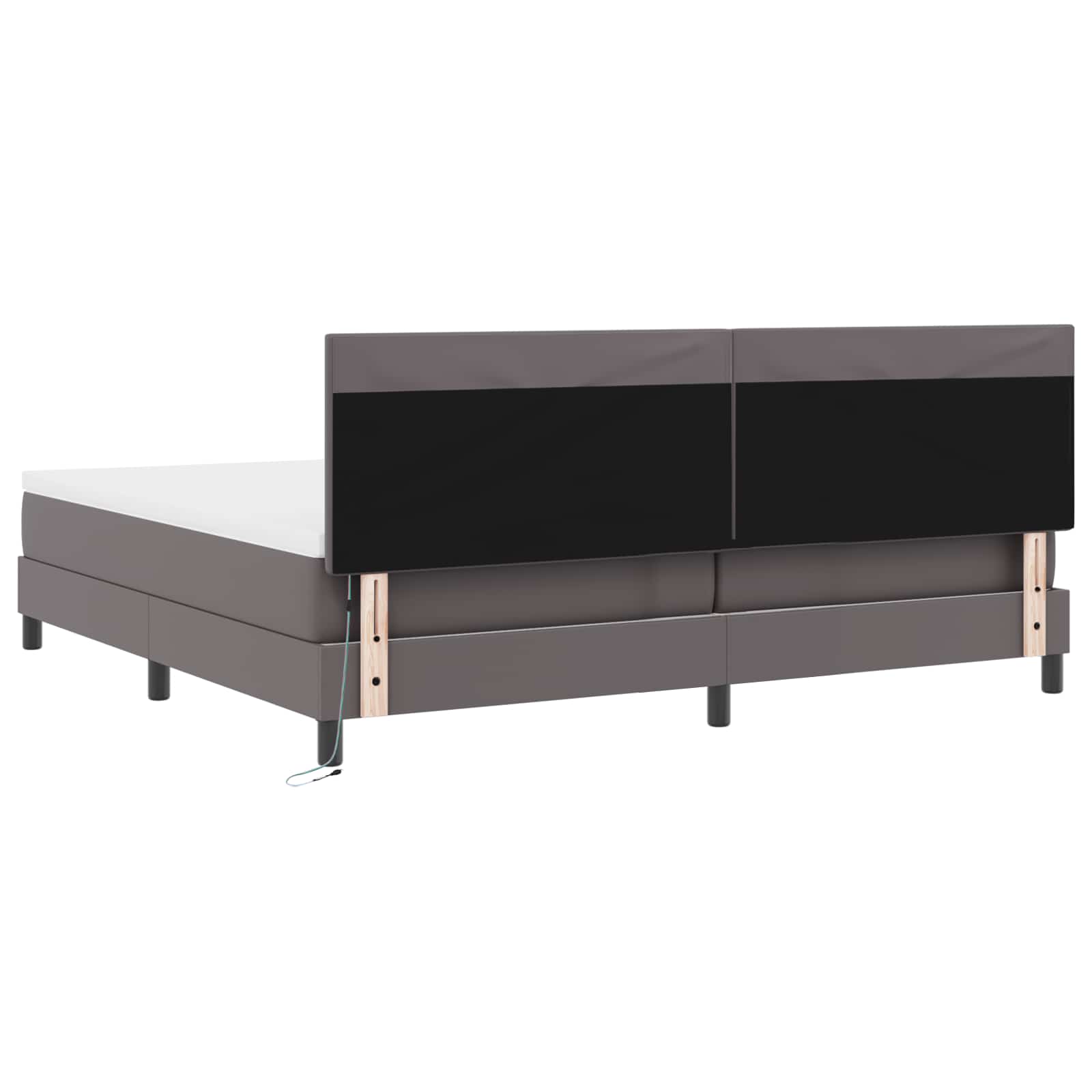 Boxspringbed met matras Grijs 200 x 200 cm Kunstleer is nu te koop bij PeponiXL, paradijselijk wonen!