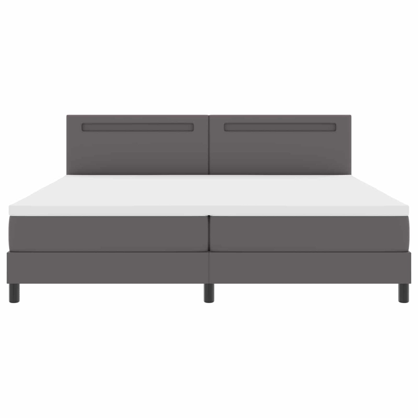 Boxspringbed met matras Grijs 200 x 200 cm Kunstleer is nu te koop bij PeponiXL, paradijselijk wonen!