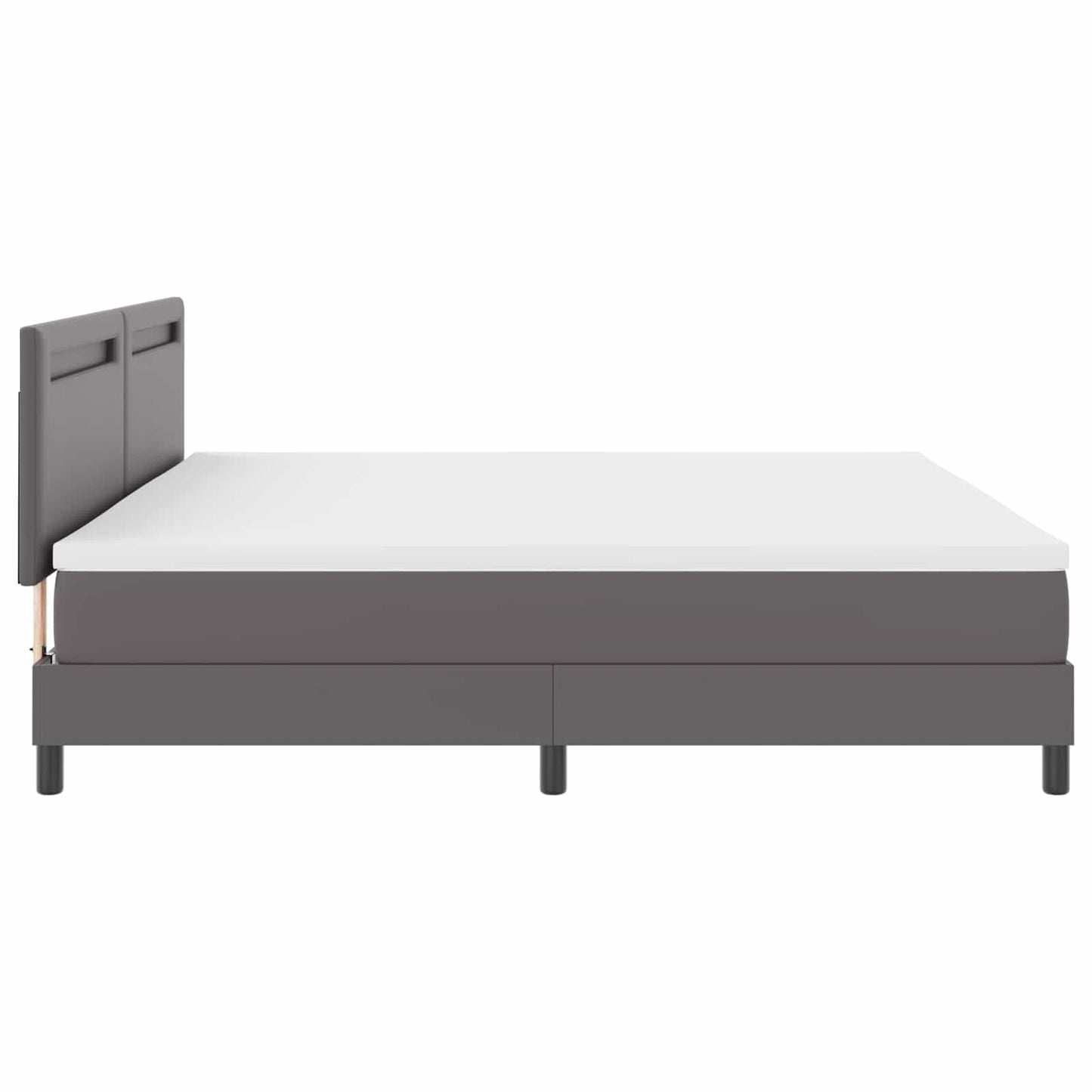 Boxspringbed met matras Grijs 200 x 200 cm Kunstleer is nu te koop bij PeponiXL, paradijselijk wonen!