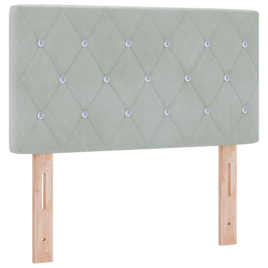 Boxspringbed met matras Lichtgrijs 80 x 200 cm Fluweel is nu te koop bij PeponiXL, paradijselijk wonen!