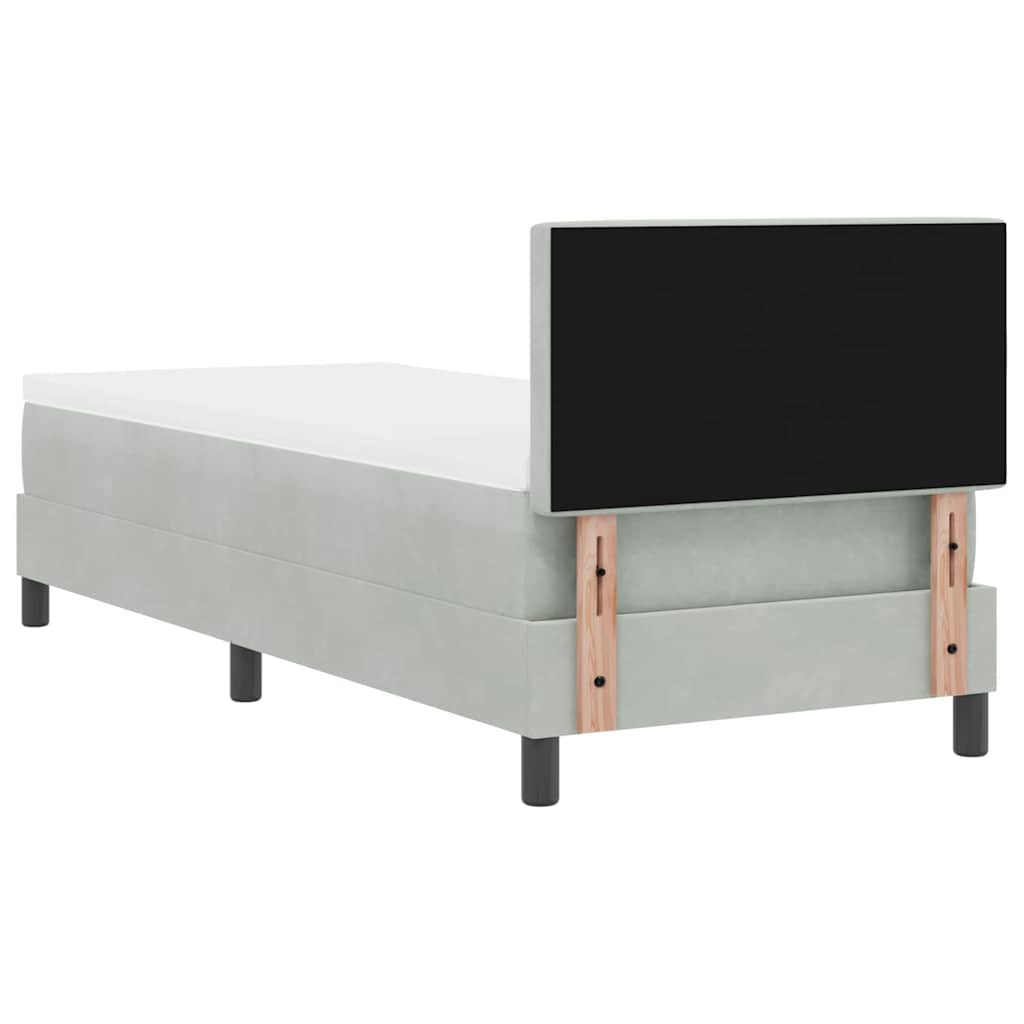 Boxspringbed met matras Lichtgrijs 80 x 200 cm Fluweel is nu te koop bij PeponiXL, paradijselijk wonen!