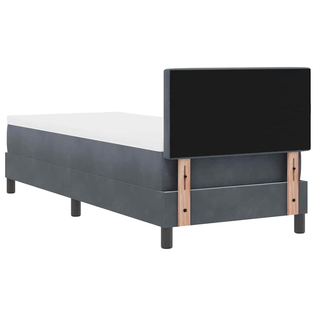 Boxspringbed met matras Donkergrijs 80 x 200 cm Fluweel is nu te koop bij PeponiXL, paradijselijk wonen!