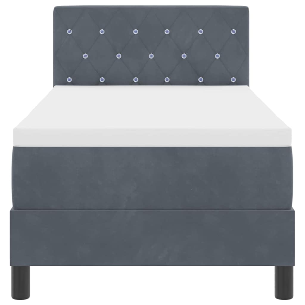 Boxspringbed met matras Donkergrijs 80 x 200 cm Fluweel is nu te koop bij PeponiXL, paradijselijk wonen!
