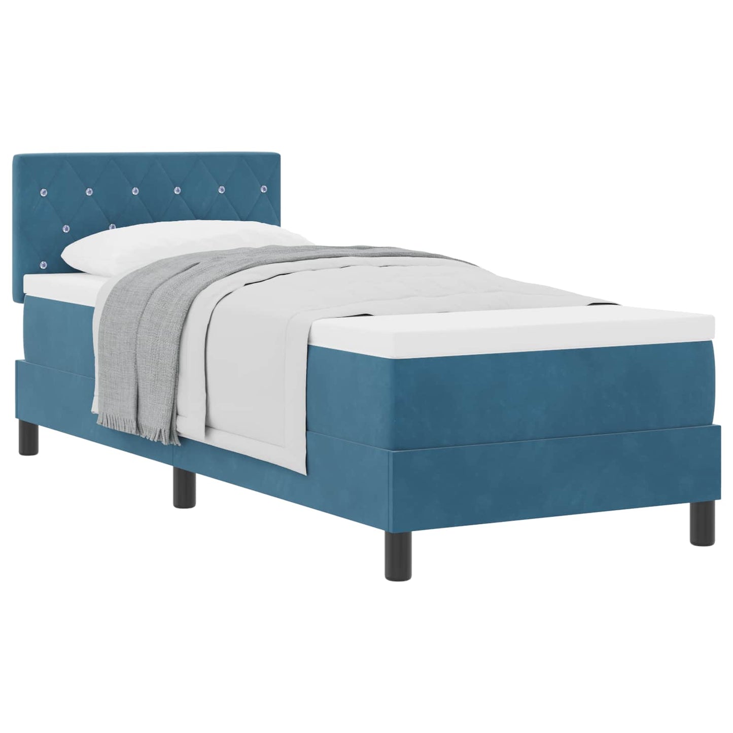 Boxspringbed met matras Donkerblauw 80 x 200 cm Fluweel is nu te koop bij PeponiXL, paradijselijk wonen!