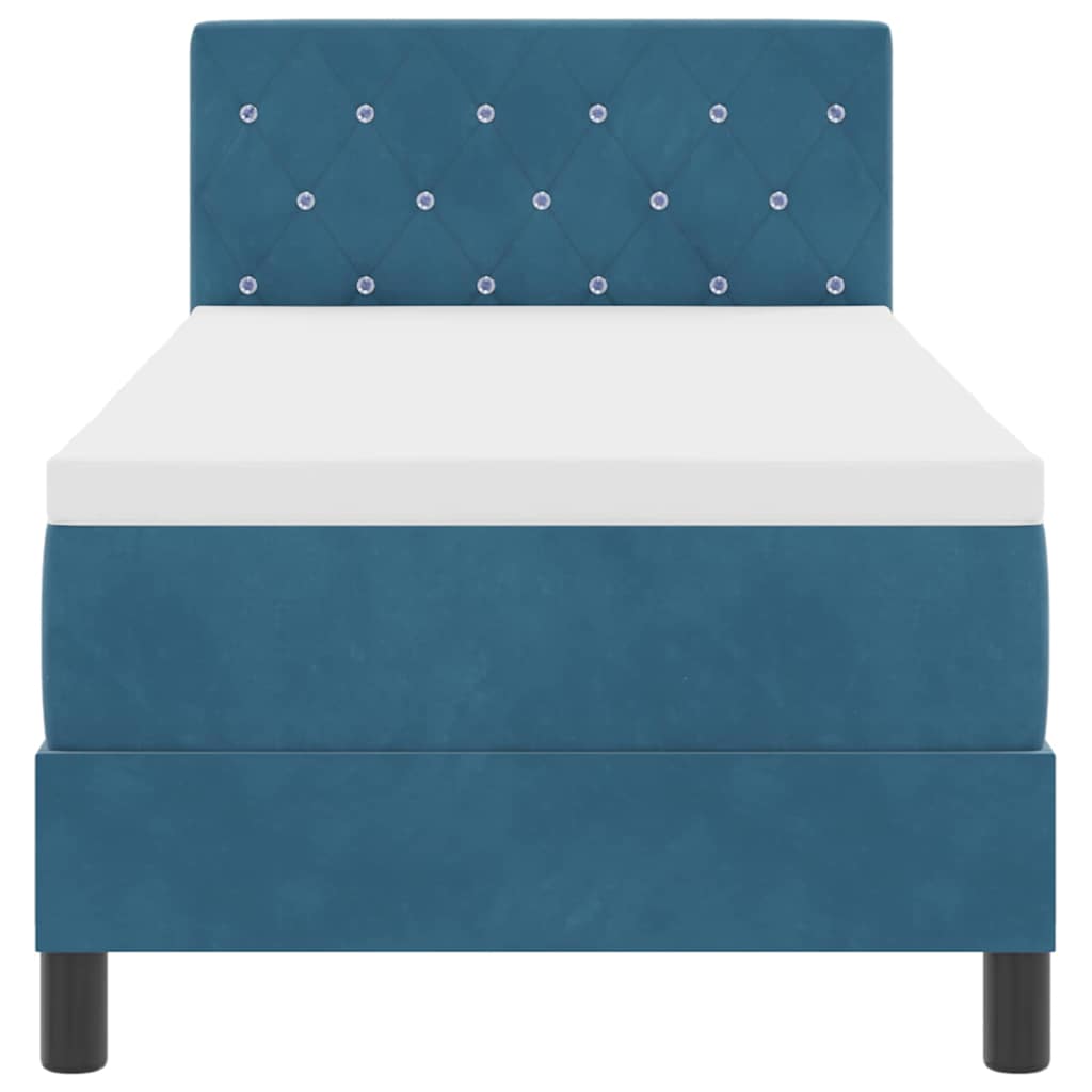 Boxspringbed met matras Donkerblauw 80 x 200 cm Fluweel is nu te koop bij PeponiXL, paradijselijk wonen!