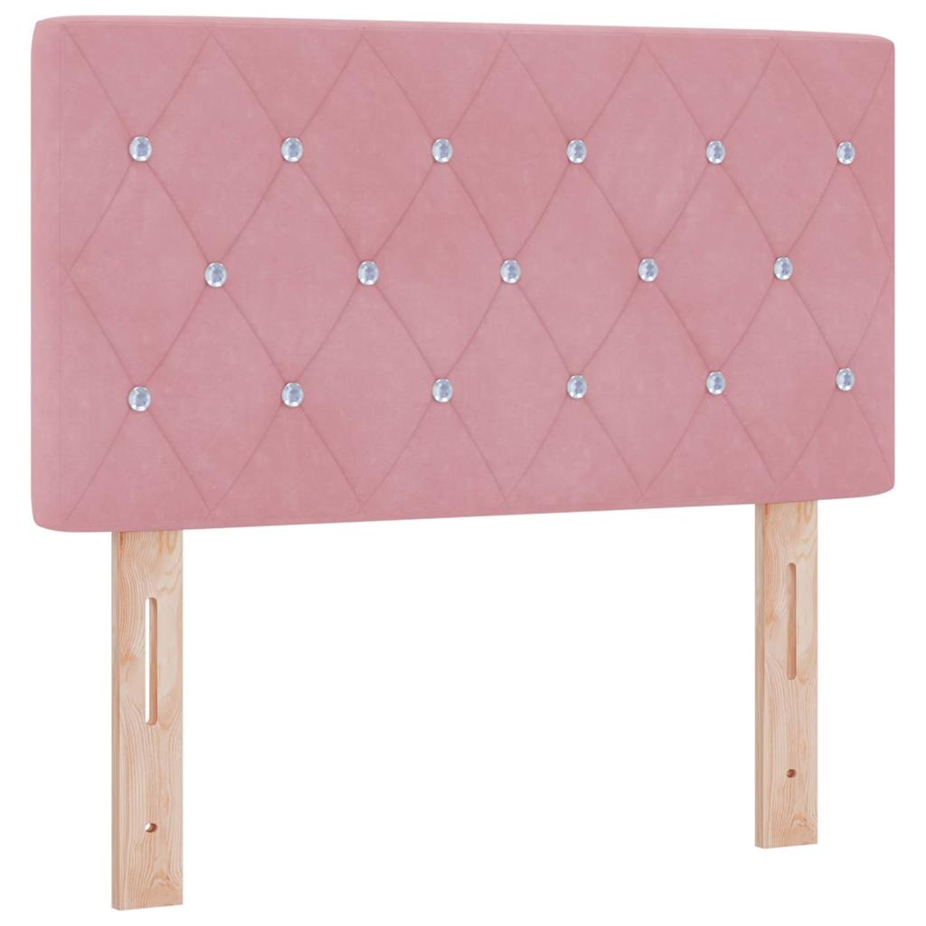 Boxspringbed met matras met hoofdeinde Roze 80 x 200 cm Fluweel is nu te koop bij PeponiXL, paradijselijk wonen!