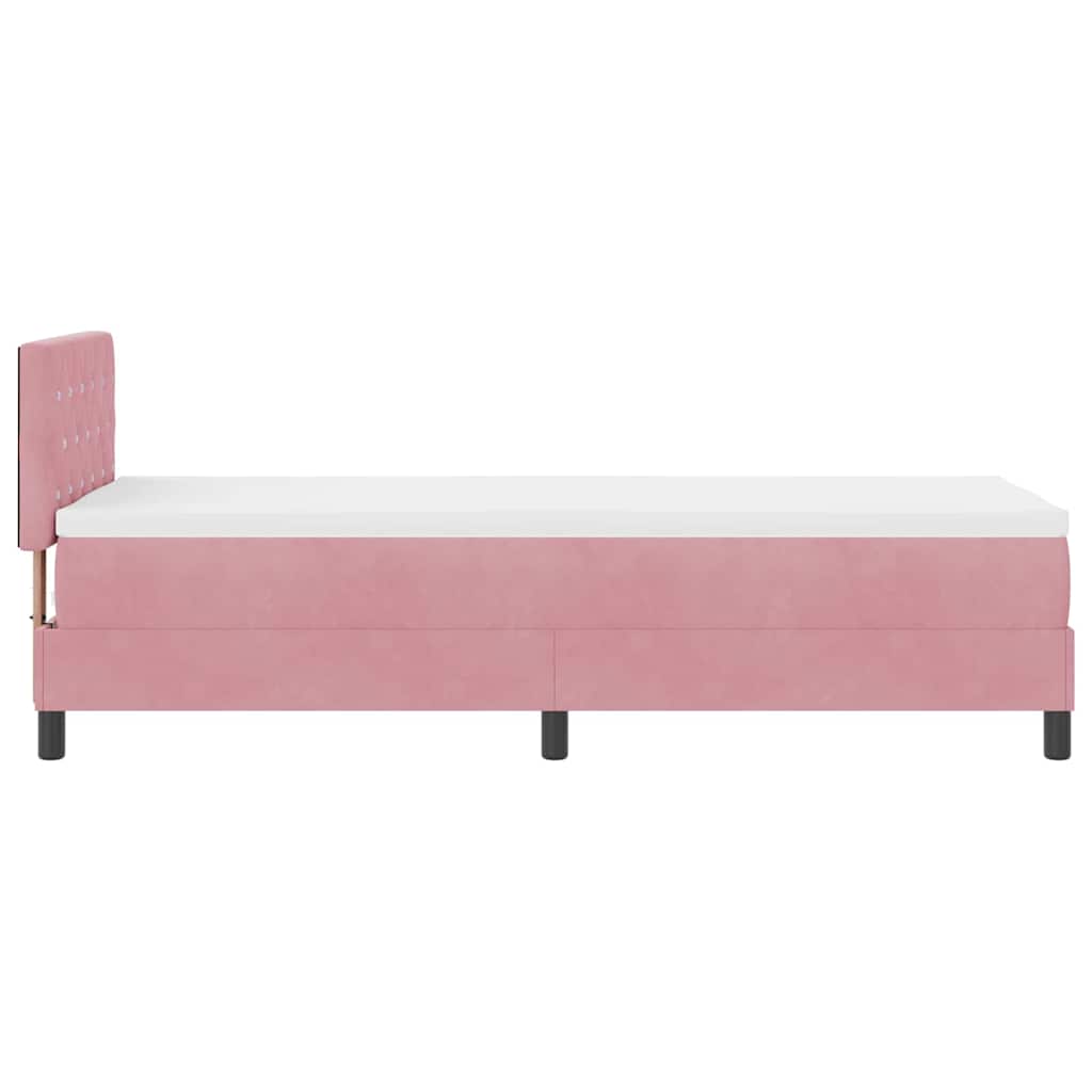 Boxspringbed met matras met hoofdeinde Roze 80 x 200 cm Fluweel is nu te koop bij PeponiXL, paradijselijk wonen!