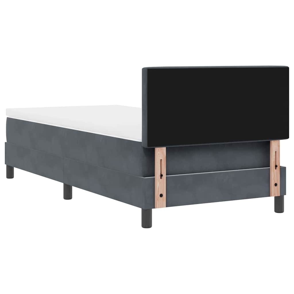 Boxspringbed met matras Donkergrijs 90 x 190 cm Fluweel is nu te koop bij PeponiXL, paradijselijk wonen!