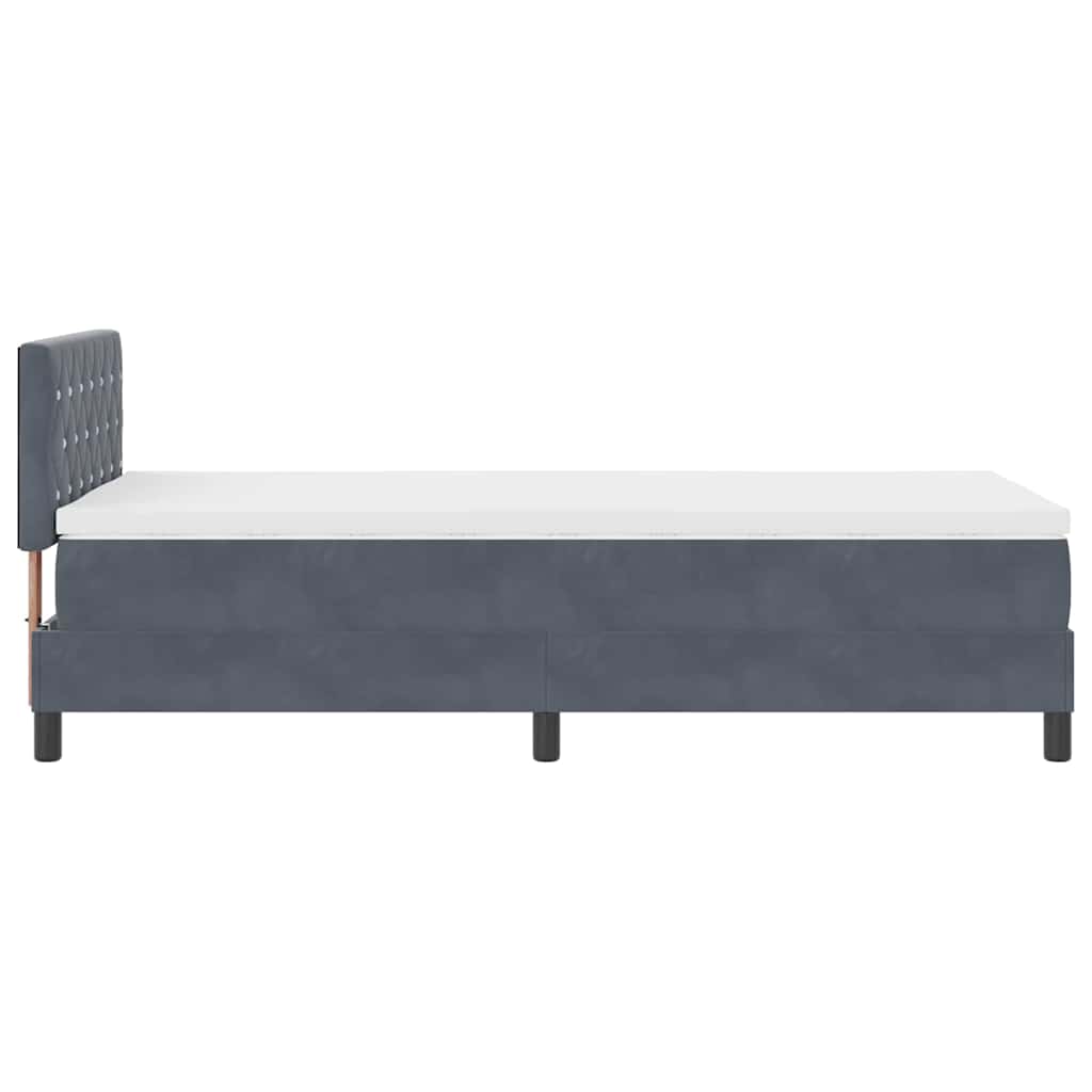Boxspringbed met matras Donkergrijs 90 x 190 cm Fluweel is nu te koop bij PeponiXL, paradijselijk wonen!