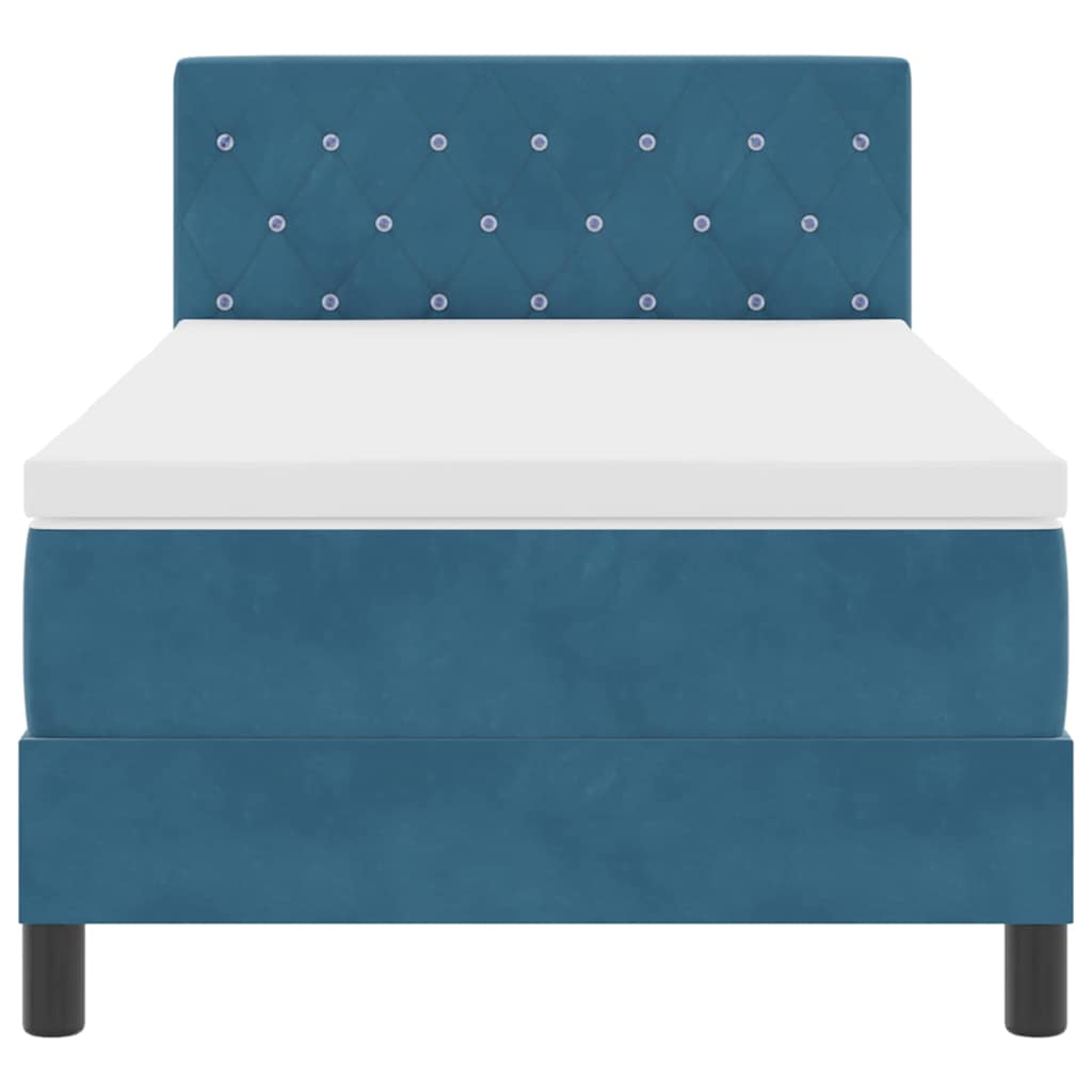 Boxspringbed met matras Donkerblauw 90 x 190 cm Fluweel is nu te koop bij PeponiXL, paradijselijk wonen!