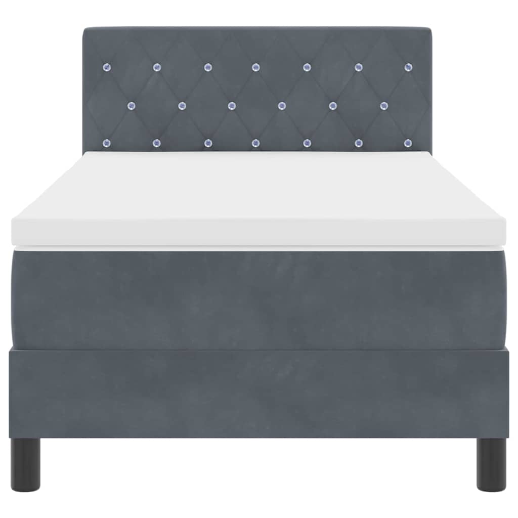 Boxspringbed met matras Donkergrijs 90 x 200 cm Fluweel is nu te koop bij PeponiXL, paradijselijk wonen!