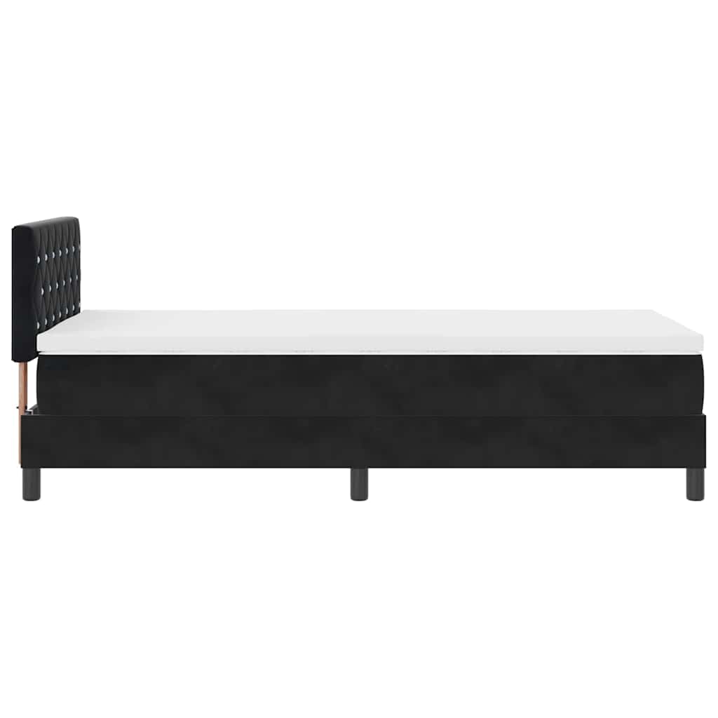Boxspringbed met matras Zwart 90 x 200 cm Fluweel is nu te koop bij PeponiXL, paradijselijk wonen!