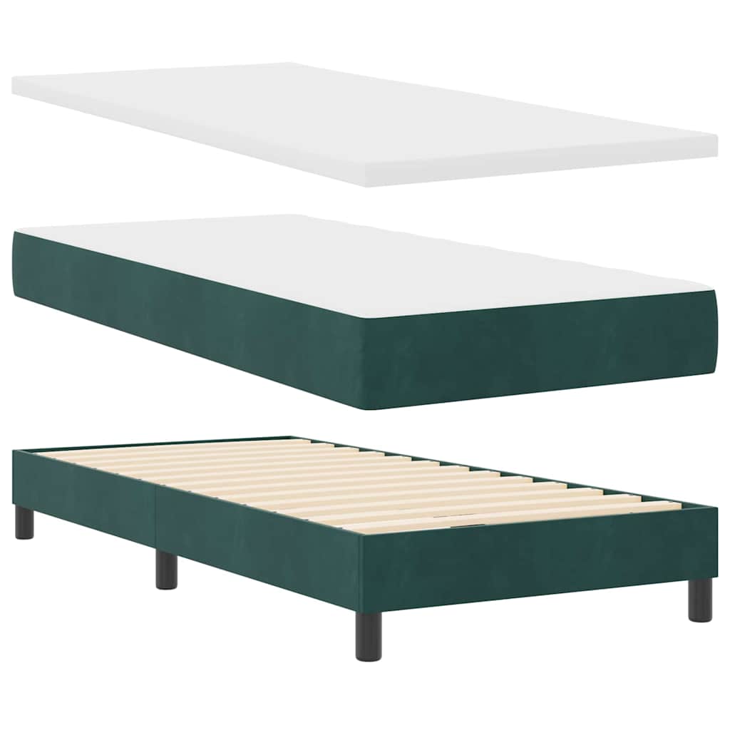 Boxspringbed met matras Donkergroen 90 x 200 cm Fluweel is nu te koop bij PeponiXL, paradijselijk wonen!