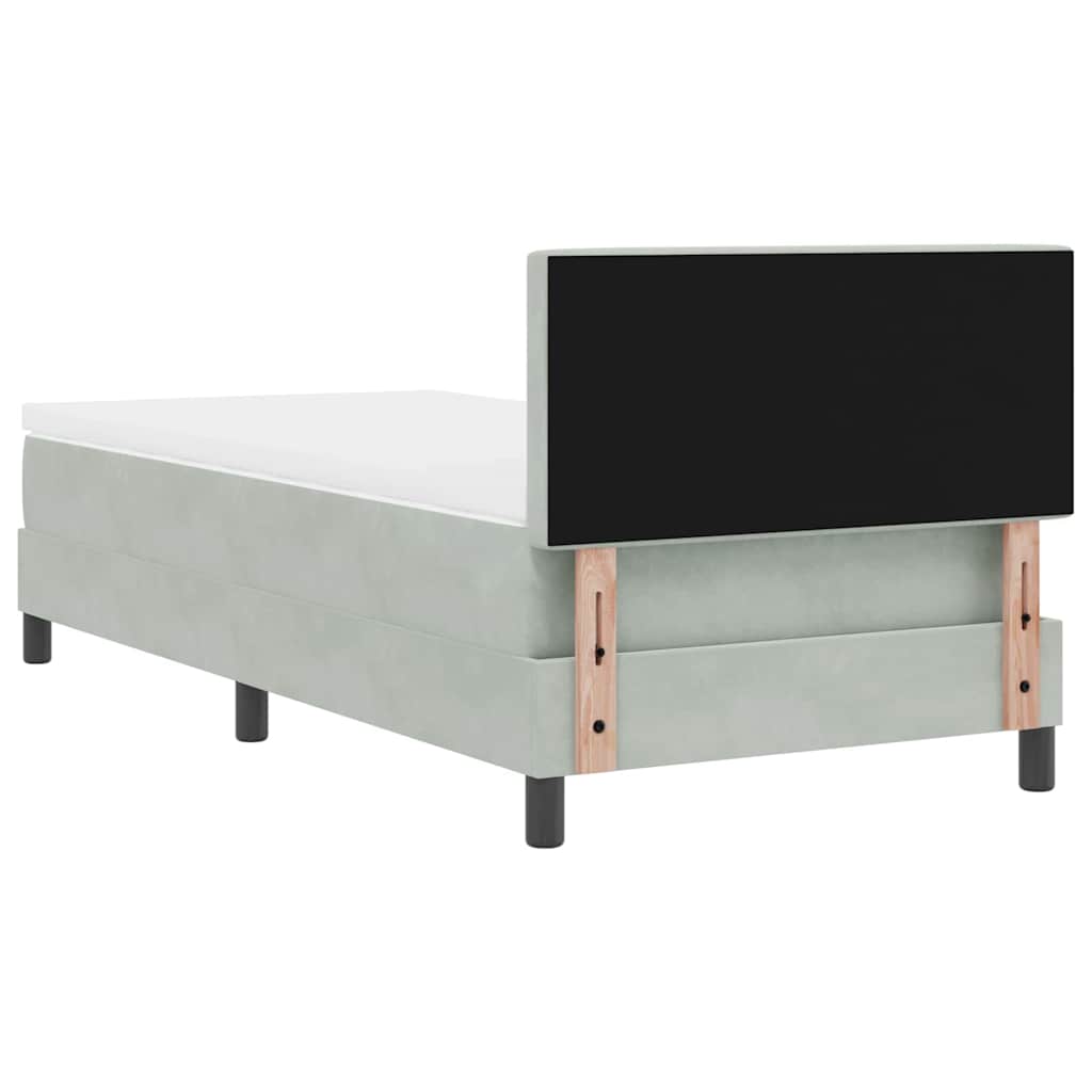 Boxspringbed met matras Lichtgrijs 100 x 200 cm Fluweel is nu te koop bij PeponiXL, paradijselijk wonen!